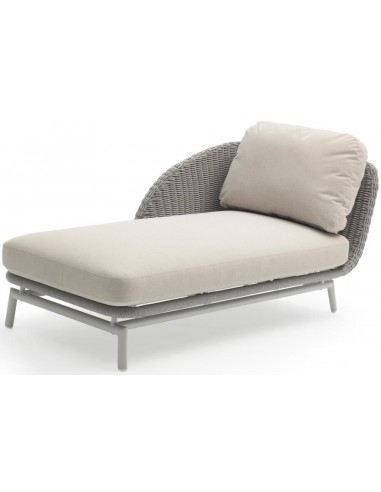 Scoop Højrevendt Solseng Daybed Aluminium Couturetex 161 Lysegrå Greige - Couture Jardin Daybed