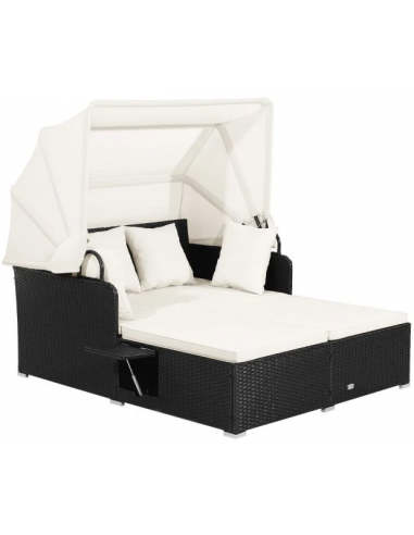 Daybed Solseng Udendørs Polyrattan Polyester 153 165 Brun Beige - Daybed