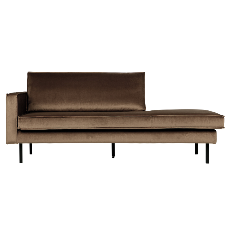 Brun Rodeo Daybed Venstrevendt Velour Taupe - Bepurehome Daybed  - 8714713073351