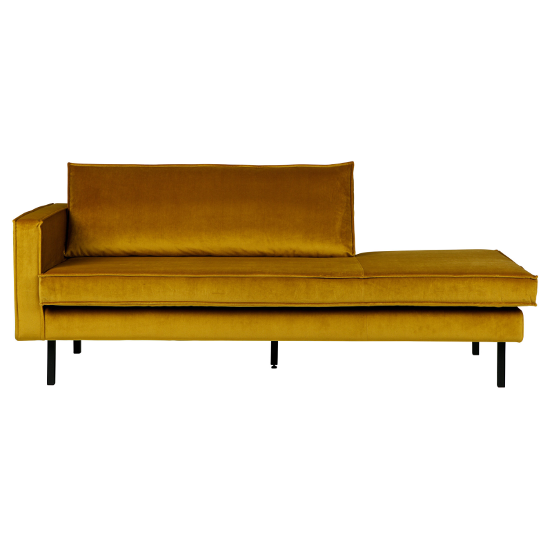 Gul Rodeo Daybed Venstrevendt Velour Ochre - Bepurehome Daybed  - 8714713073320