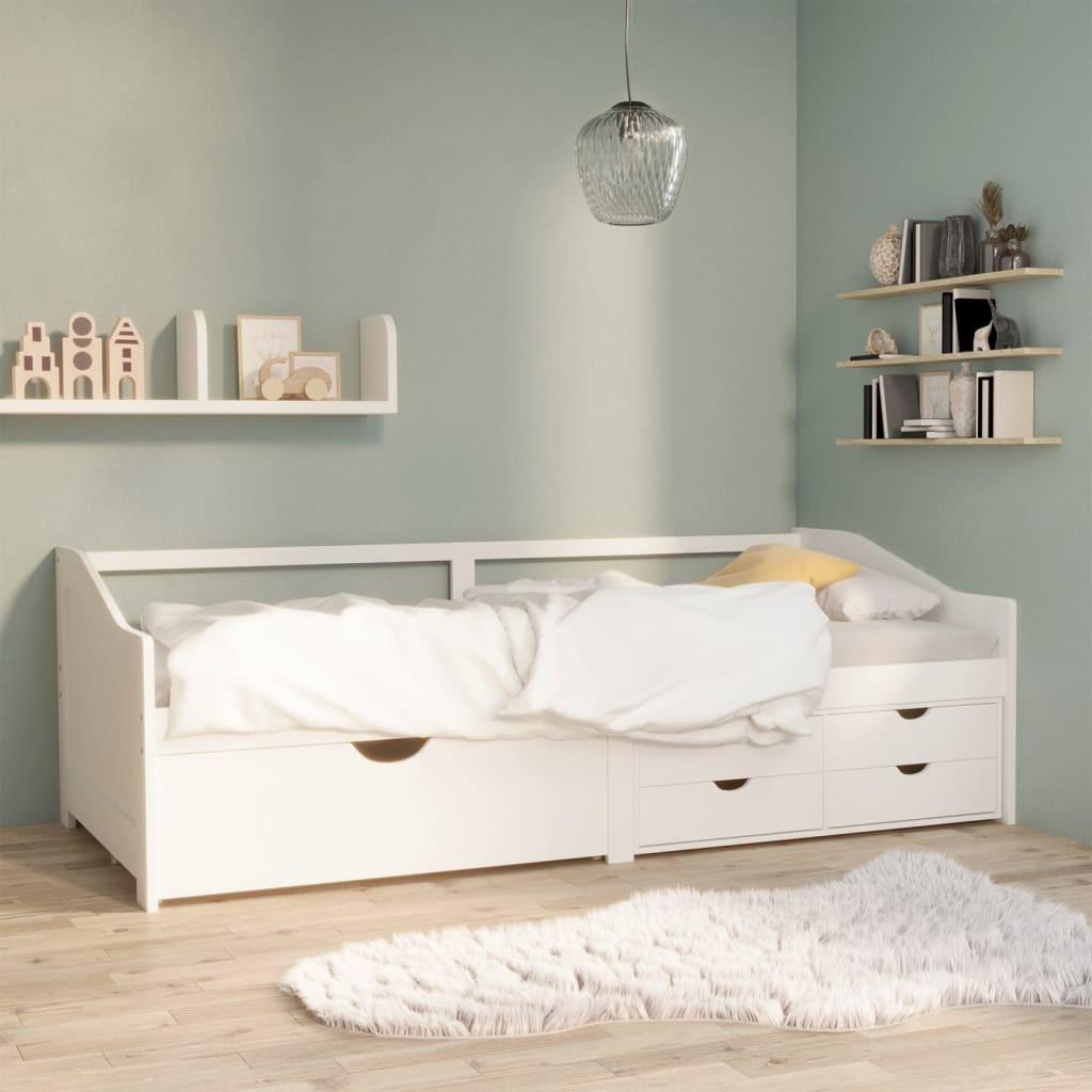 Hvid Personers Daybed Med Skuffer 90x200 Massivt Fyrretræ - Boligcenter Daybed  - 8720286579282