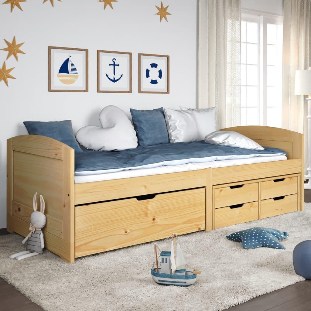 Daybed Med Fem Skuffer Irun 90x200 Massivt Fyrretræ - Boligcenter Daybed  - 8720845377229