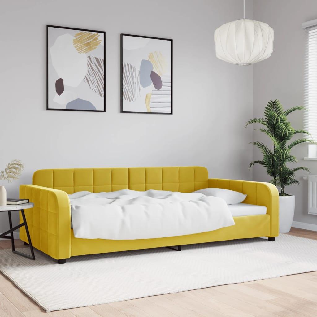Daybed 100x200 Velour Gul - Boligcenter Daybed  - 8720845953157