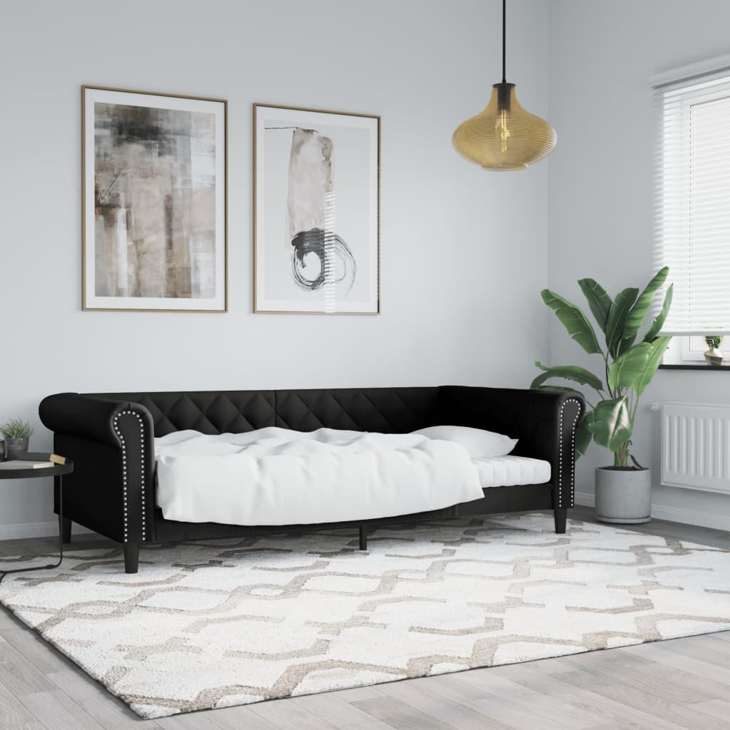 Sort Daybed 90x190 Kunstlæder - Boligcenter Daybed  - 8720845955298
