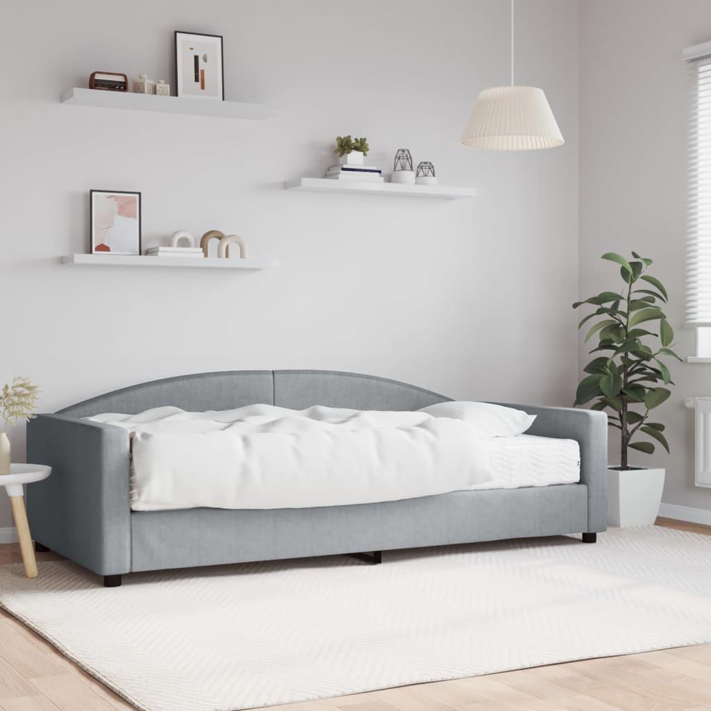Daybed Med Madras 100x200 Stof Lysegrå - Boligcenter Daybed  - 8720845461775