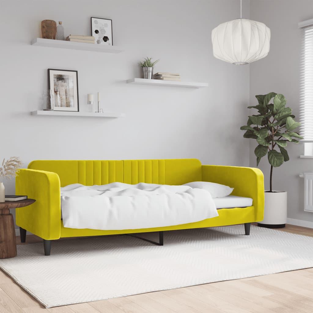 Daybed 90x200 Velour Gul - Boligcenter Daybed  - 8720845953089