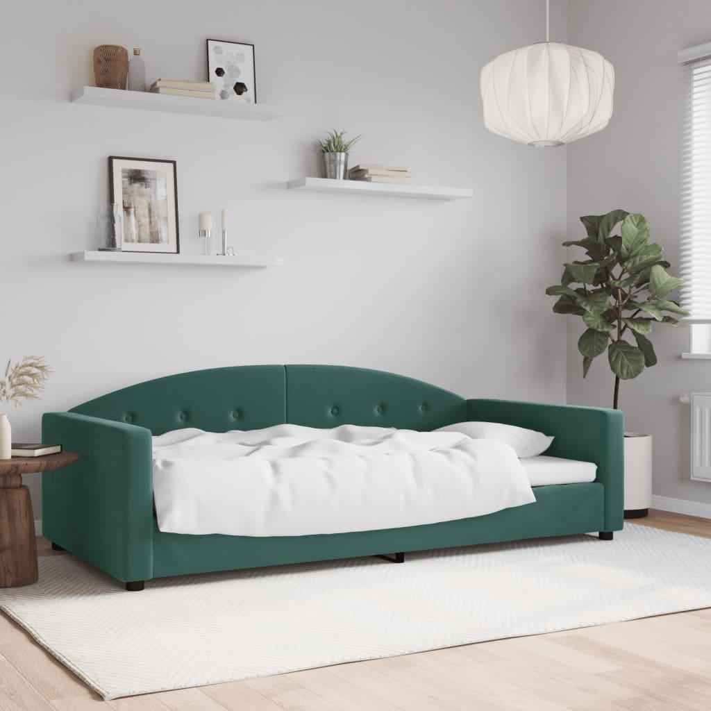 Grøn Daybed 100x200 Velour Mørke - Boligcenter Daybed  - 8720845954406