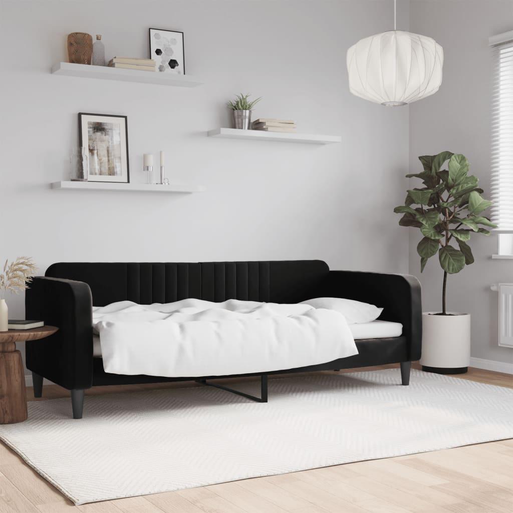 Sort Daybed 80x200 Velour - Boligcenter Daybed  - 8720845953003