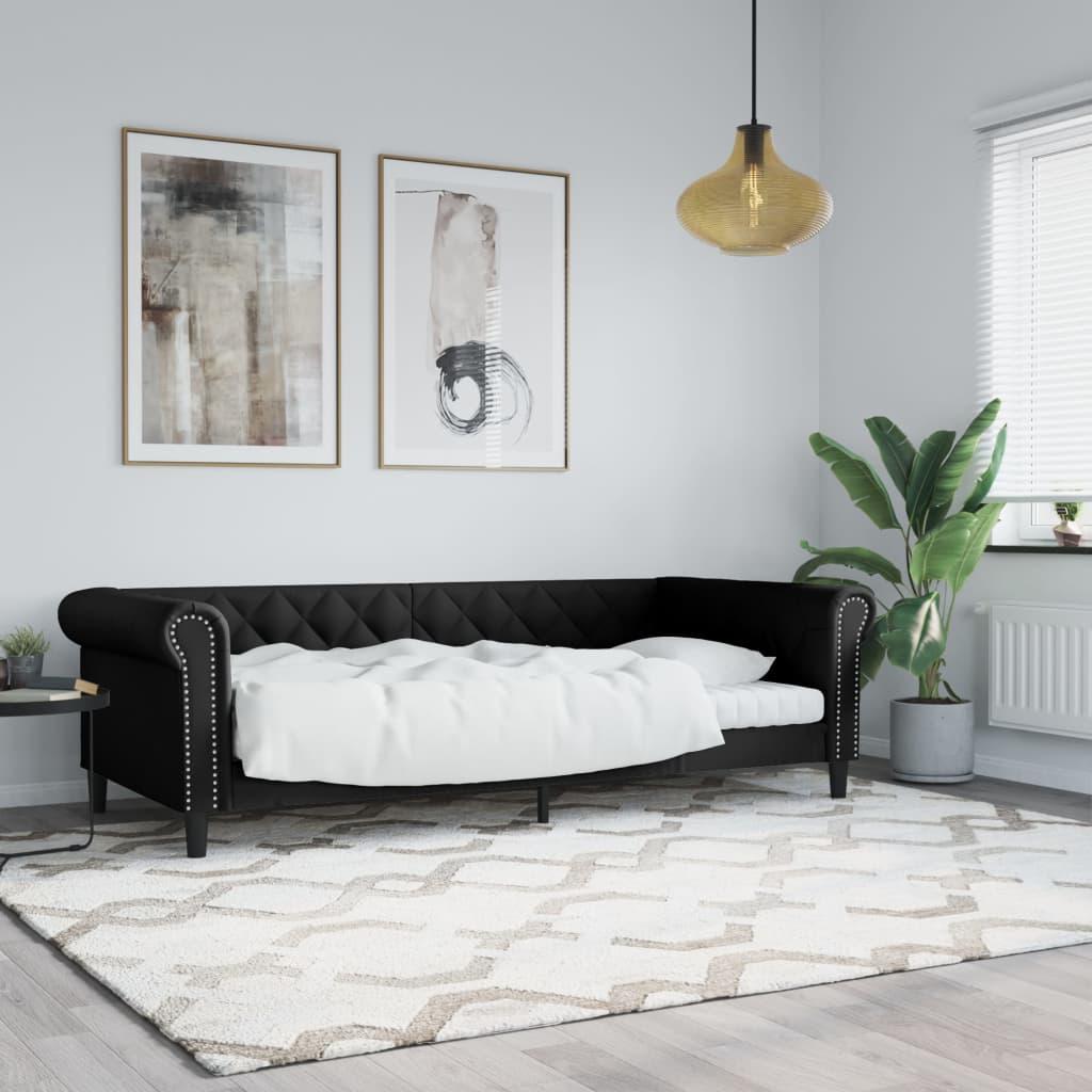 Sort Daybed 80x200 Kunstlæder - Boligcenter Daybed  - 8720845955175