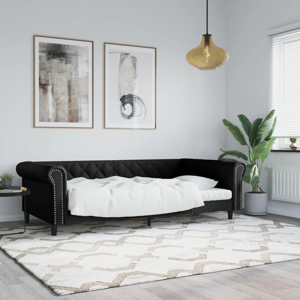 Sort Daybed 100x200 Kunstlæder - Boligcenter Daybed  - 8720845955250