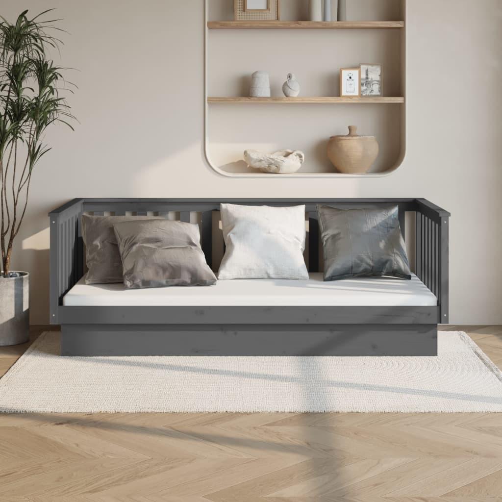 Daybed 100x200 Massivt Fyrretræ Grå - Boligcenter Daybed  - 8720287214519