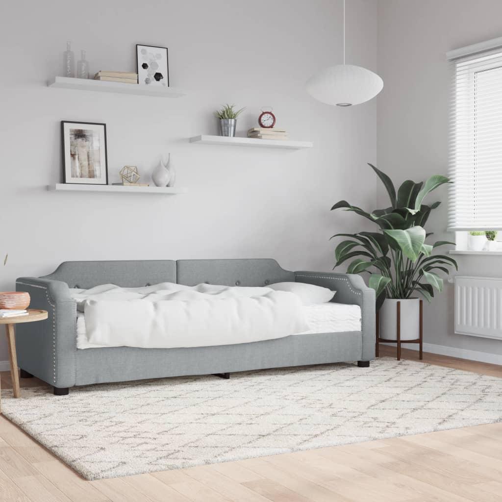 Daybed Med Madras 90x190 Stof Lysegrå - Boligcenter Daybed  - 8720845470005