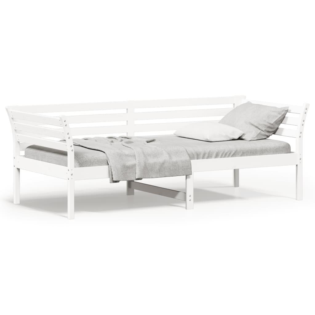 Hvid Daybed Med Reol Uden Madras 100x200 Massivt Fyrretræ - Daybed  - 8721012429666