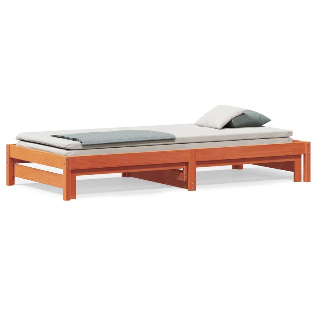 Daybed Med Udtræk 90x190 Massivt Fyrretræ Gyldenbrun - Daybed  - 8721012362215