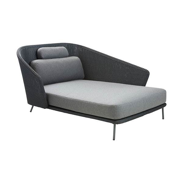 Cane Line Mega Daybed Grå Med Hyndesæt Venstrevendt - Cane-line Daybed