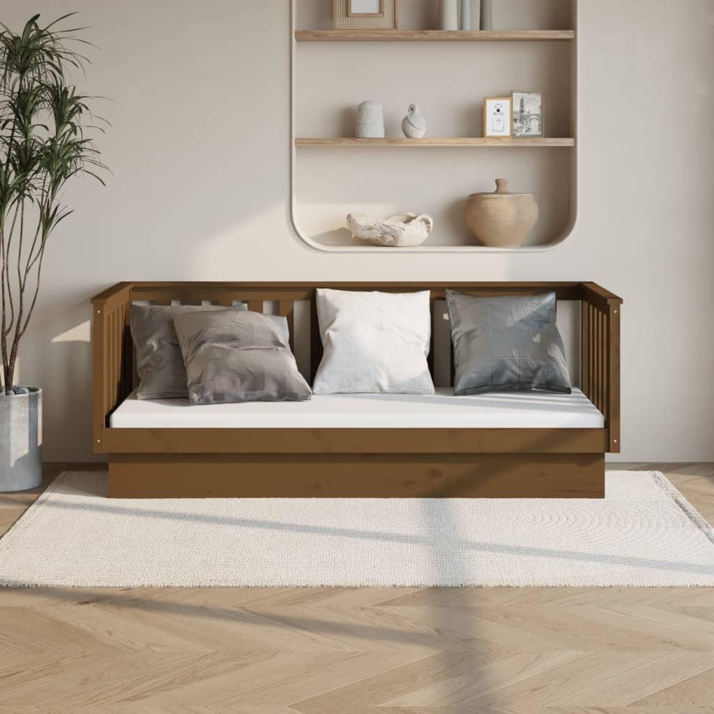 Daybed 75x190 Massivt Fyrretræ Gyldenbrun - Boligcenter Daybed  - 8720287214571