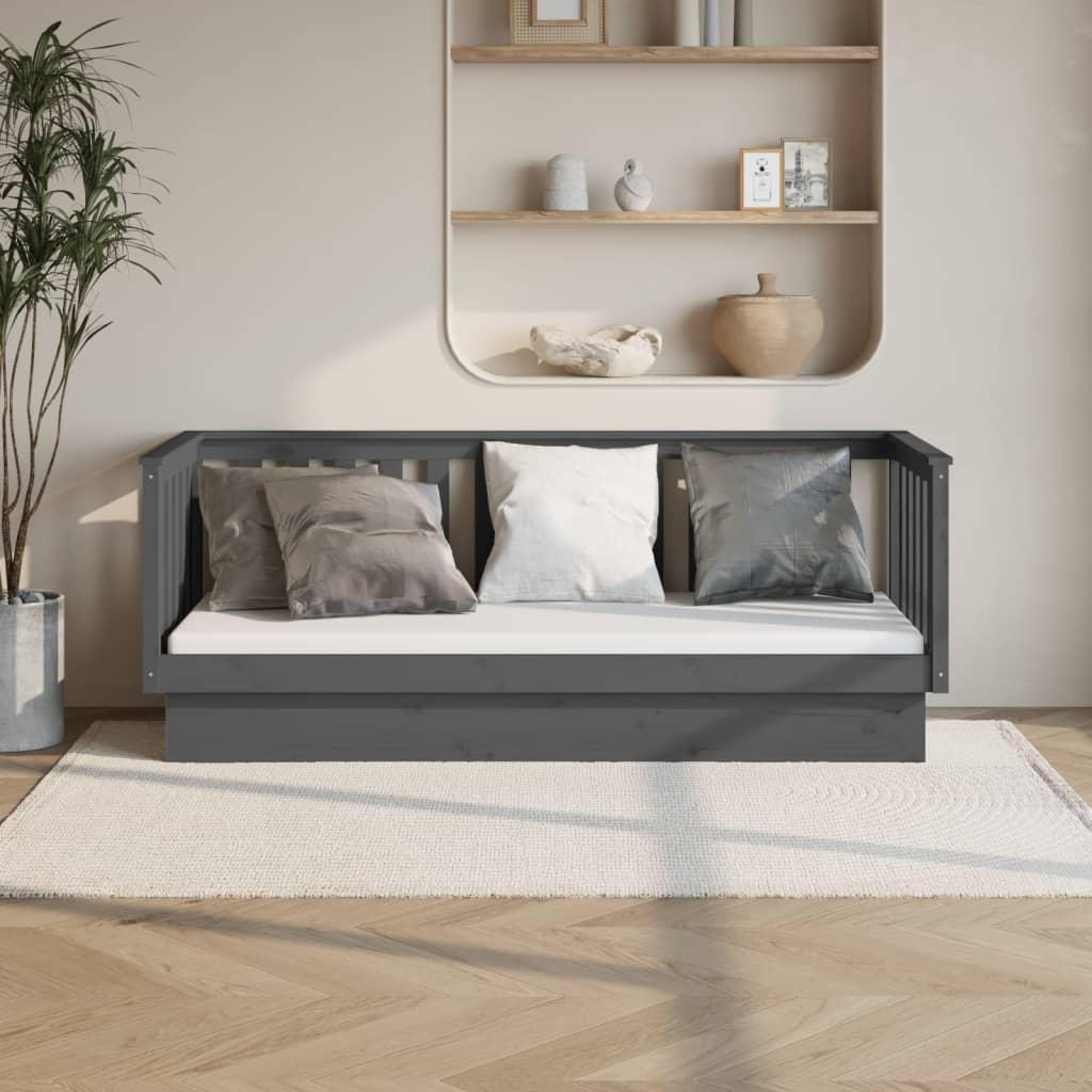Daybed 75x190 Massivt Fyrretræ Grå - Boligcenter Daybed  - 8720287214564