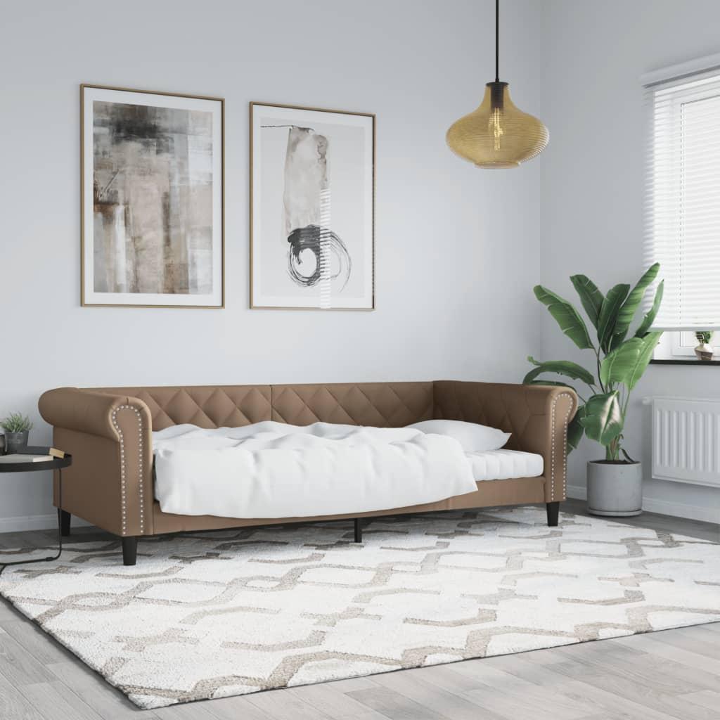 Daybed 80x200 Kunstlæder Cappuccinofarvet - Boligcenter Daybed  - 8720845955205