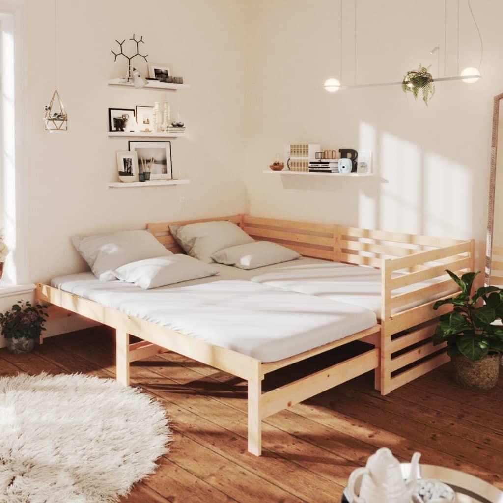 Brun Daybed Med Udtræk 2x90x200 Massivt Fyrretræ - Boligcenter Daybed  - 8720845639297
