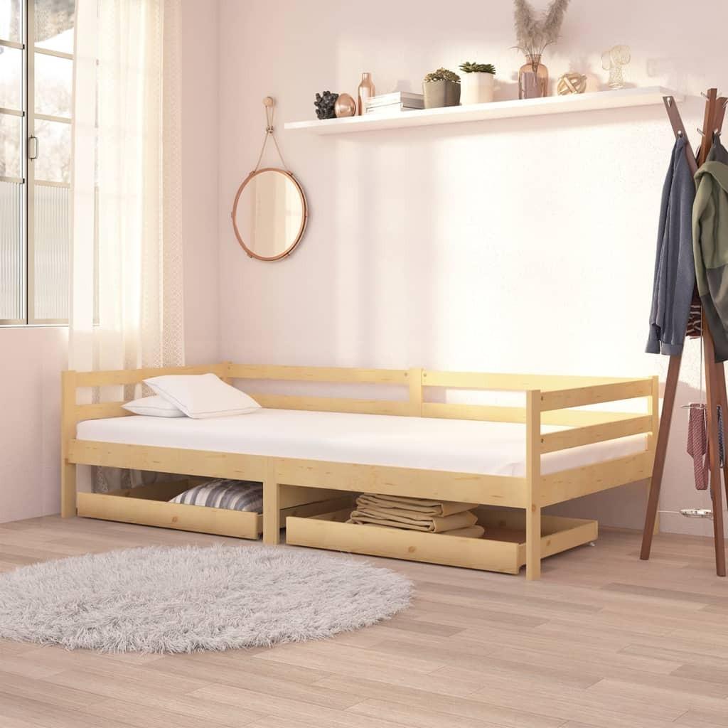 Brun Daybed Med Skuffer 90x200 Massivt Fyrretræ - Boligcenter Daybed  - 8720286694398