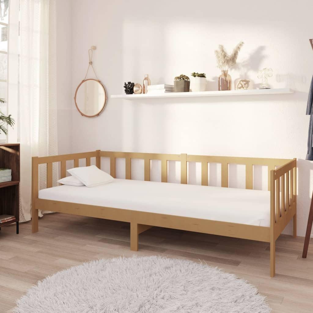 Brun Daybed Med Madras 90x200 Massivt Fyrretræ Gylden - Boligcenter Daybed  - 8720286693827