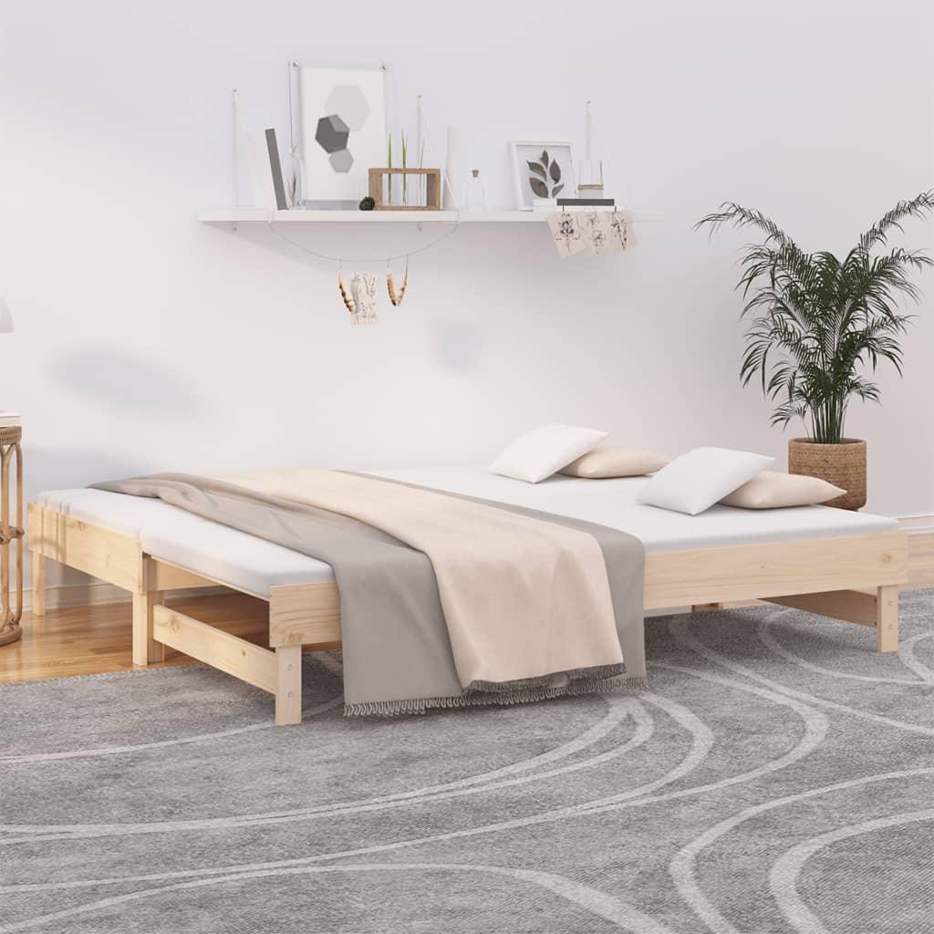 Brun Daybed Med Udtræk 2x75x190 Massivt Fyrretræ - Boligcenter Daybed  - 8720845639198