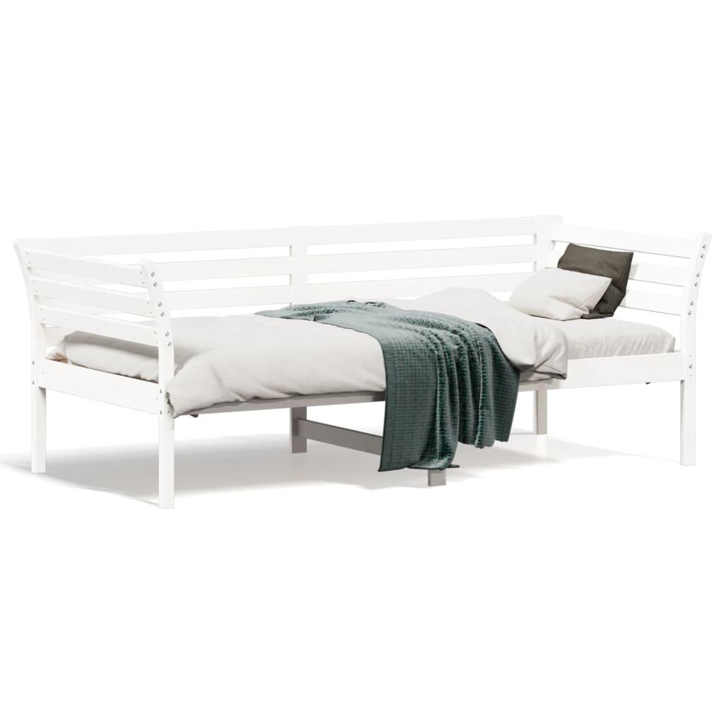 Hvid Daybed Med Reol Uden Madras 75x190 Massivt Fyrretræ - Daybed  - 8721012430020