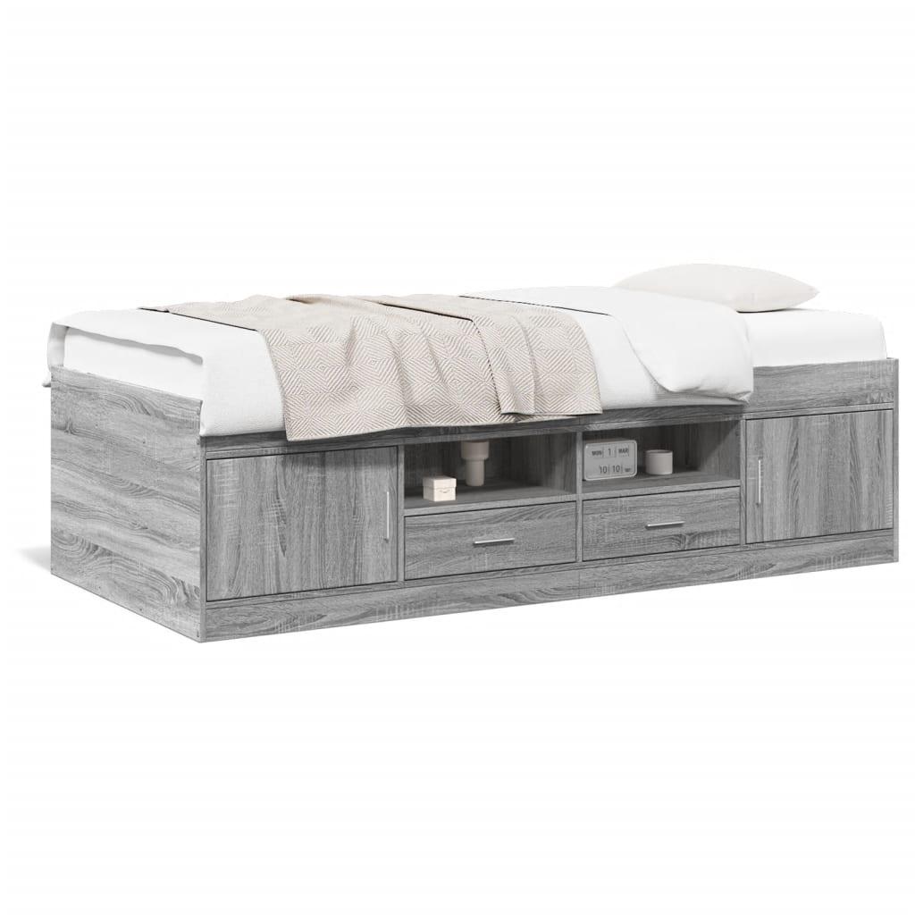 Daybed Med Skuffer Uden Madras 100x200 Grå Sonoma - Daybed  - 8721102624698