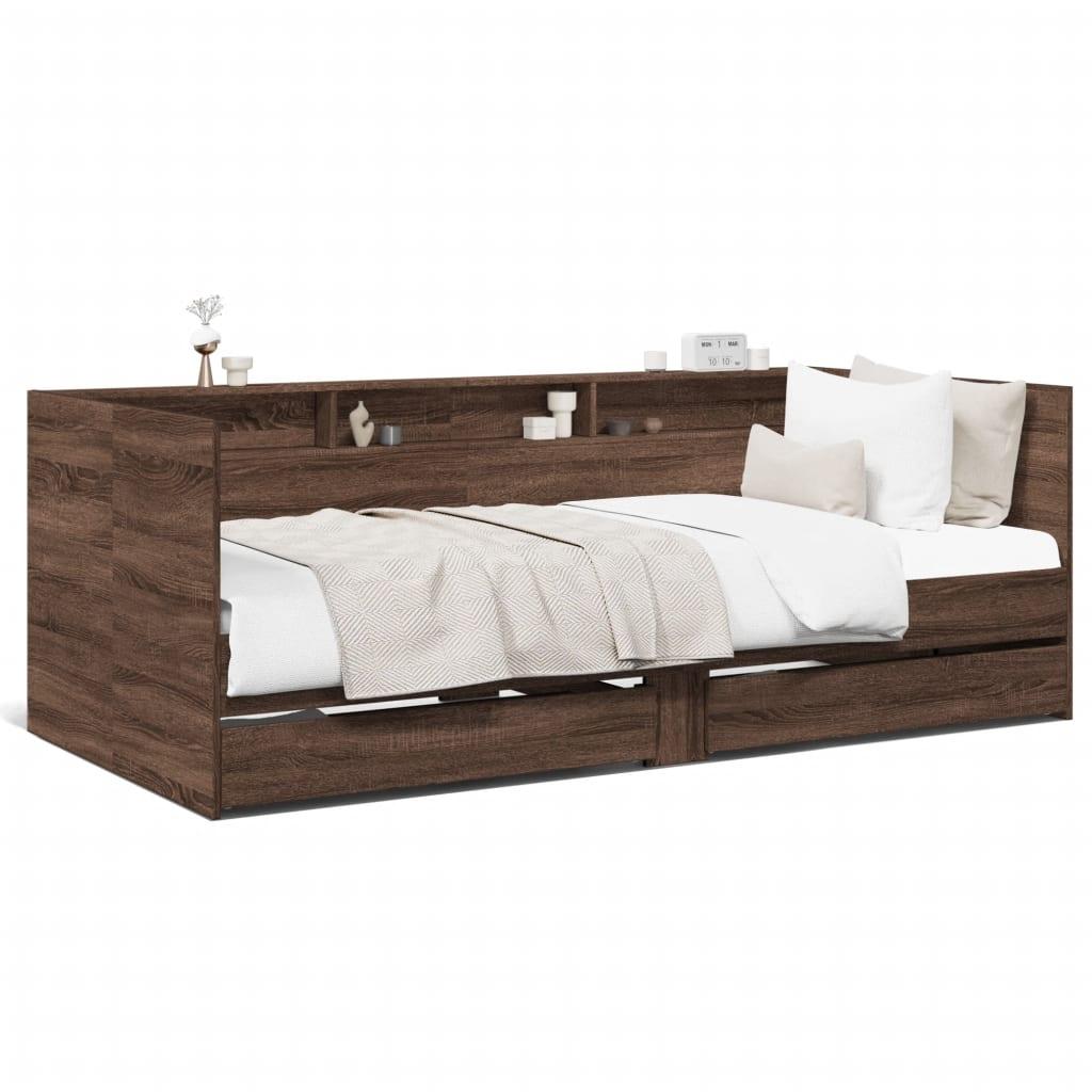 Daybed Med Skuffer Uden Madras 90x200 Brunt - Daybed  - 8721102625336