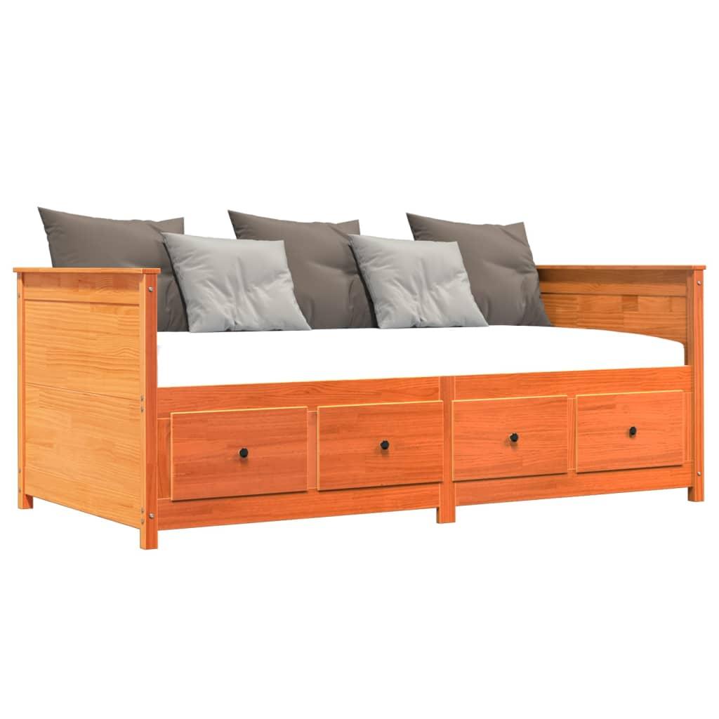 Daybed Uden Madras 100x200 Massivt Fyrretræ Gyldenbrun - Daybed  - 8721012429673