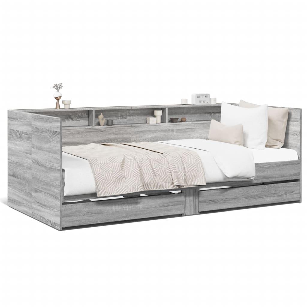 Daybed Med Skuffer Uden Madras 75x190 Grå Sonoma - Daybed  - 8721102624902