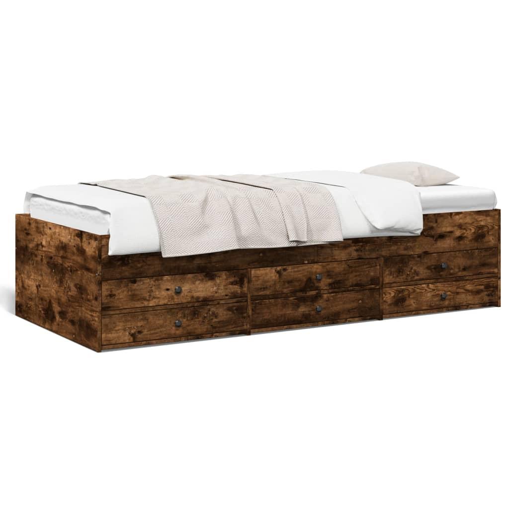 Daybed Med Skuffer Uden Madras 75x190 Røget - Daybed  - 8721102624896