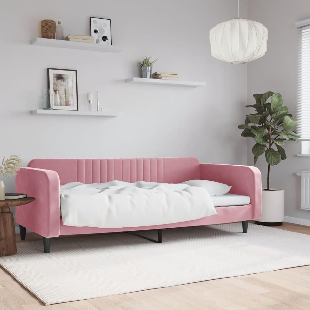 Pink Daybed 90x200 Velour - Boligcenter Daybed  - 8720845953843