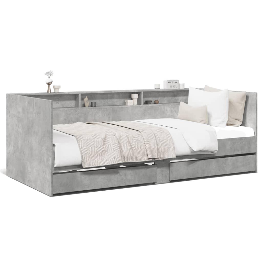 Daybed Med Skuffer Uden Madras 100x200 Betongrå - Daybed  - 8721102624674