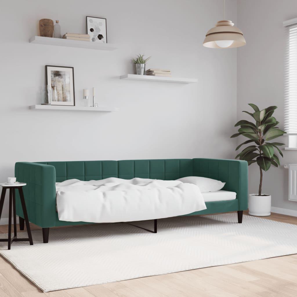 Grøn Daybed 80x200 Velour Mørke - Daybed  - 8720845955342