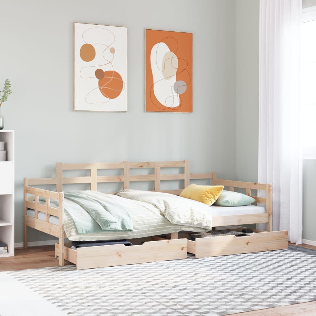 Daybed Med Skuffer 80x200 Massivt Fyrretræ - Daybed  - 8721102945052