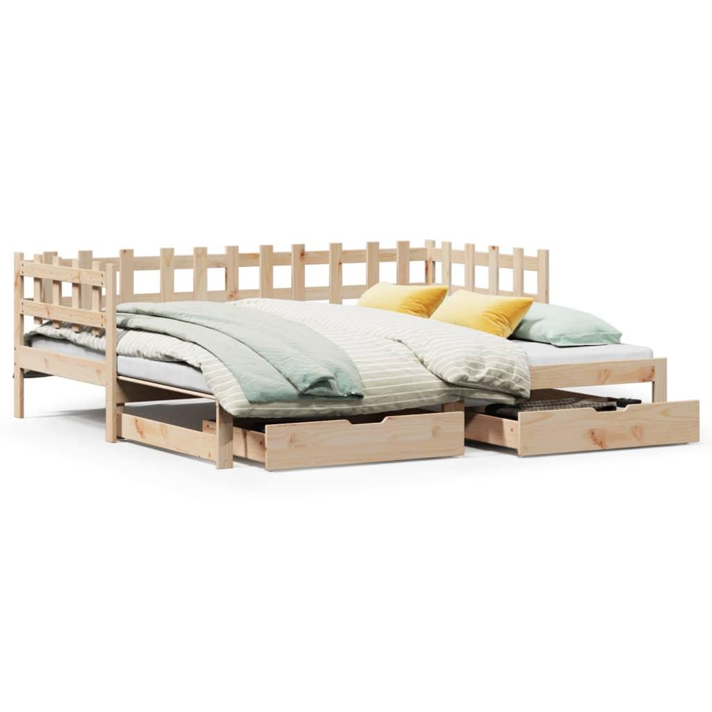 Daybed Med Udtræk Skuffer Uden Madras 80x200 - Daybed  - 8721102946165