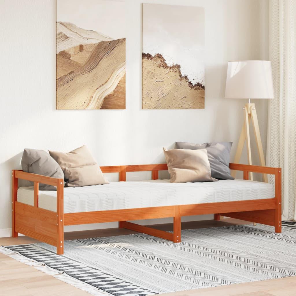 Daybed Med Madras 80x200 Massivt Fyrretræ Gyldenbrun - Daybed  - 8721158573278
