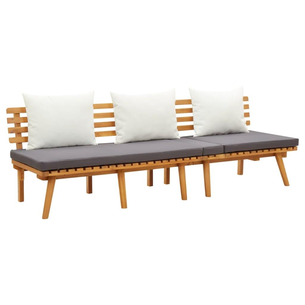 Grå Daybed Til Haven 200x65 Massivt Akacietræ - Boligcenter Daybed  - 8720286447659
