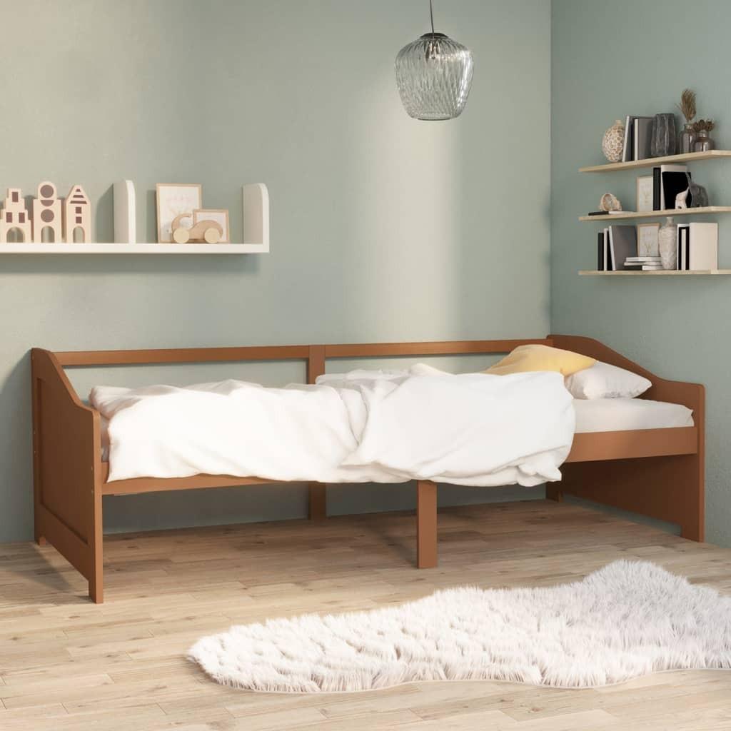Brun Personers Daybed 90x200 Massivt Fyrretræ Gylden - Boligcenter Daybed  - 8720286579244