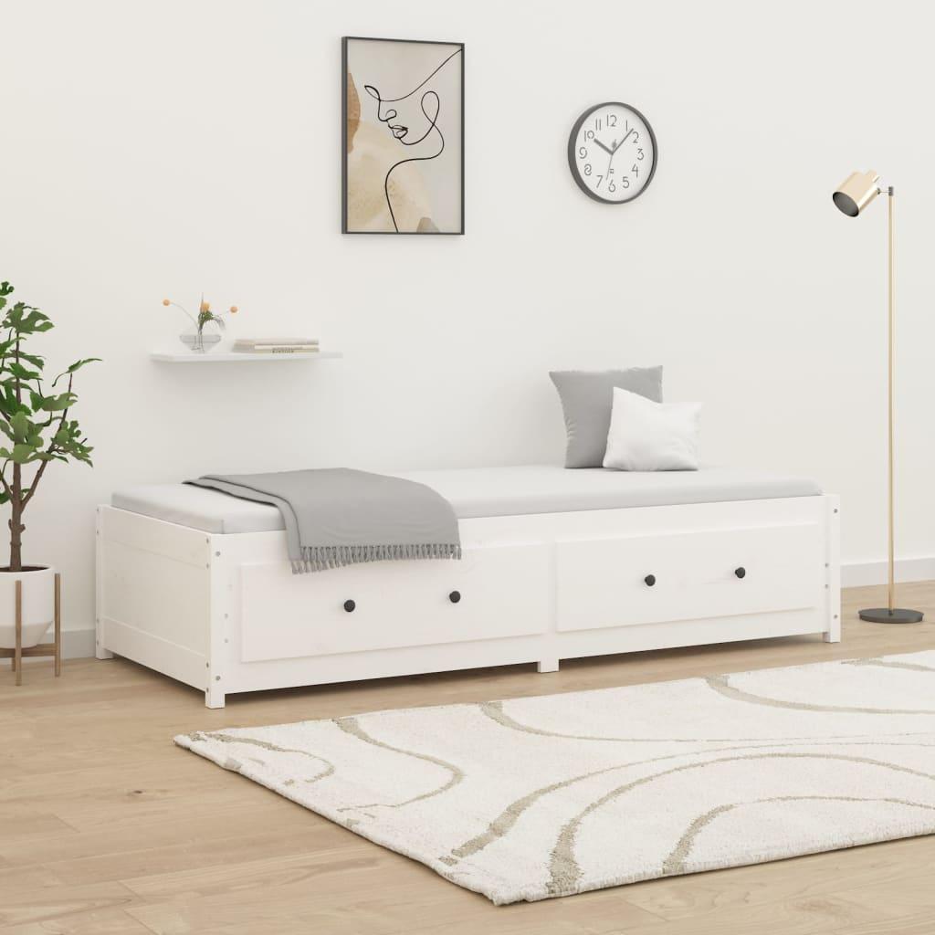 Hvid Daybed 75x190 Lille Enkelt Massivt Træ Fyr - Boligcenter Daybed  - 8720287214809
