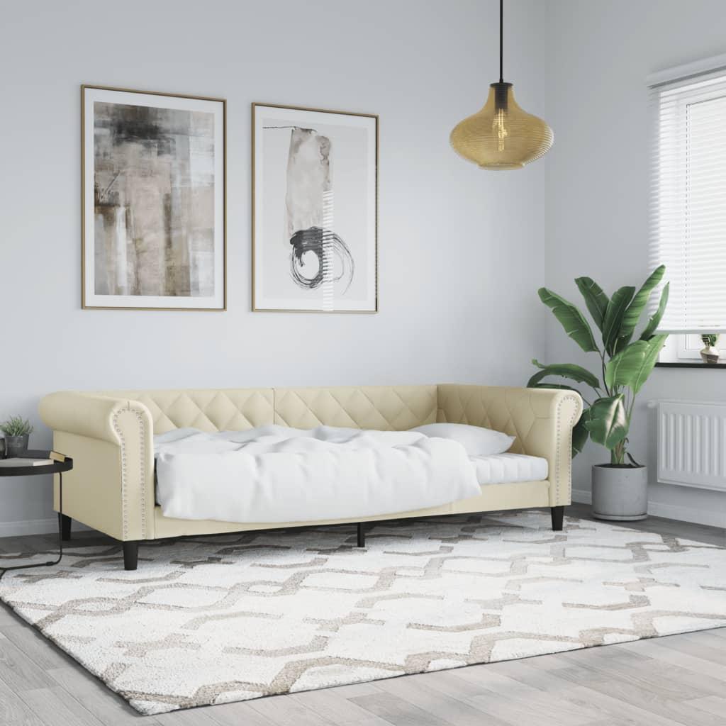 Daybed 80x200 Kunstlæder Cremefarvet - Boligcenter Daybed  - 8720845955199