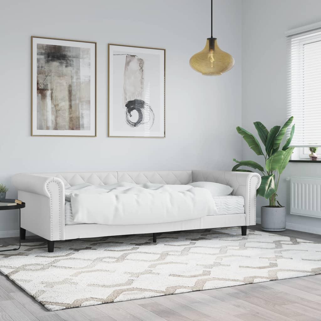 Hvid Daybed Med Madras 90x200 Kunstlæder - Daybed  - 8720845470906