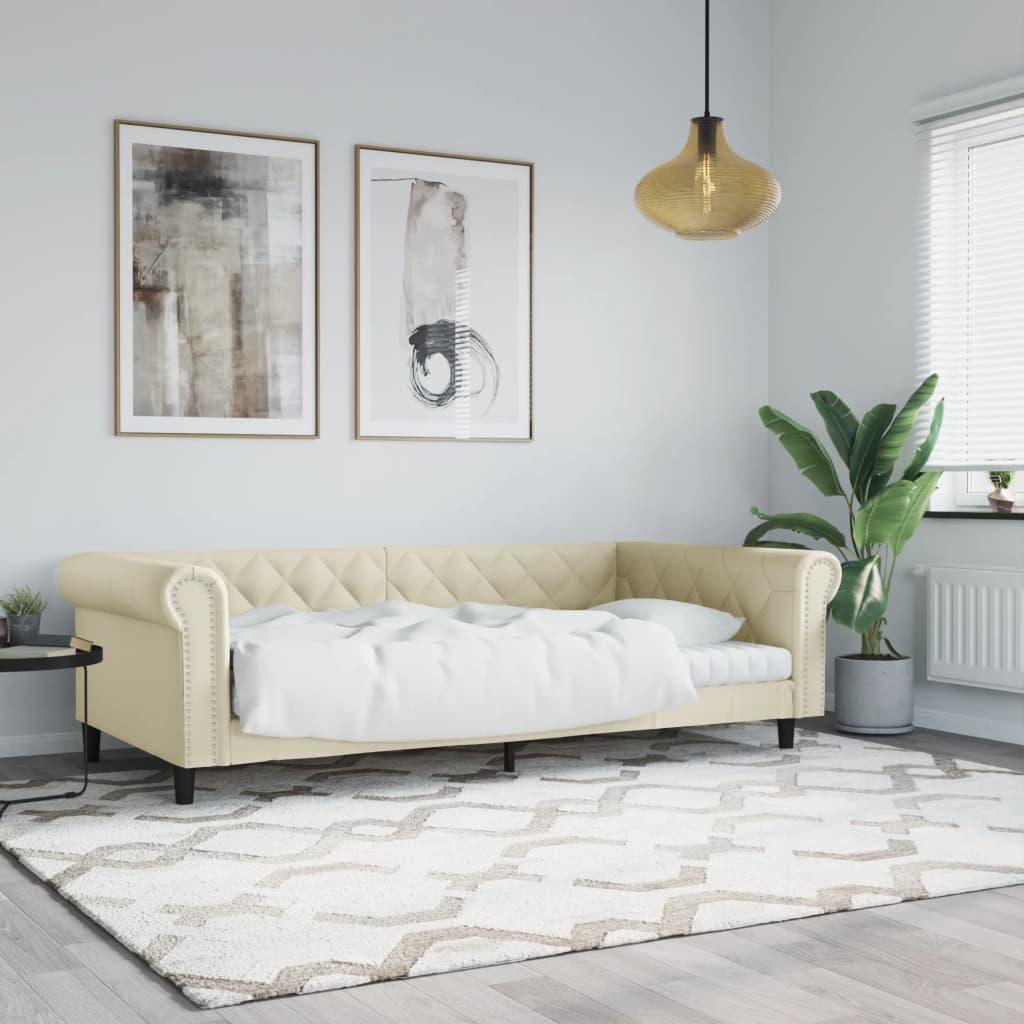 Daybed 100x200 Kunstlæder Cremefarvet - Daybed  - 8720845955274