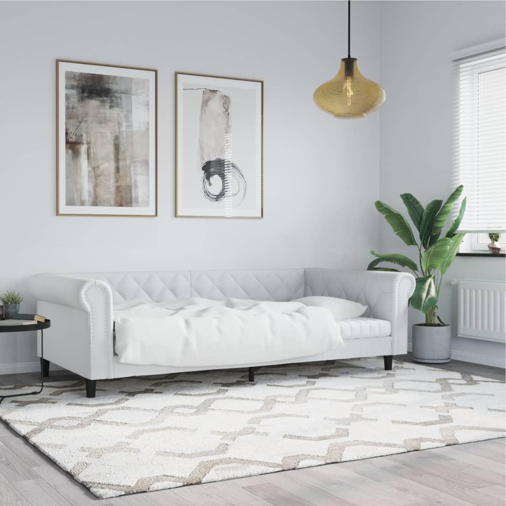Hvid Daybed 100x200 Kunstlæder - Daybed  - 8720845955267