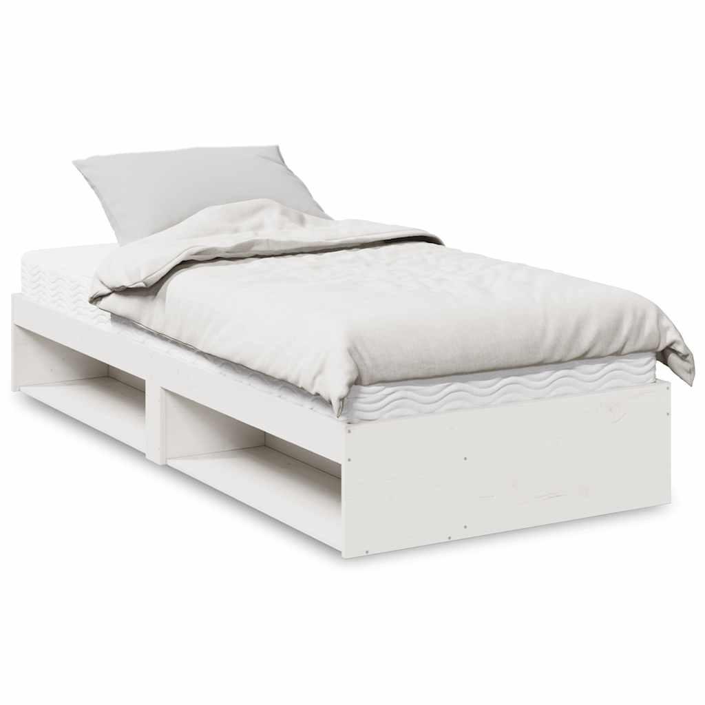 Hvid Daybed Med Madras 90x190 Massivt Fyrretræ - Daybed  - 8721158648716