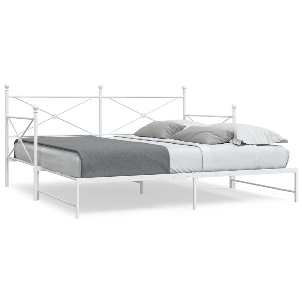 Hvid Daybed Med Udtræk Uden Madras 100x190 Stål - Daybed  - 8721158660640